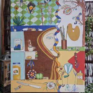 Nr. 21 Frühstück im Atelier, 1996 Öl auf Leinwand, 63x85 cm