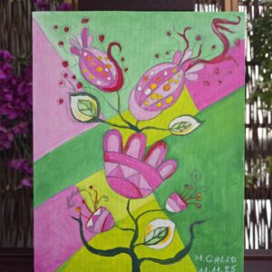 Nr. 68 Blick auf die Terrasse, Acryl auf Leinwand, 23x30 cm